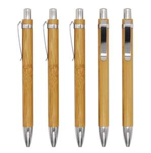 Ensemble de stylos en bambou personnalisés à bas prix, cadeau promotionnel, stylo en métal écologique - Product Image 5