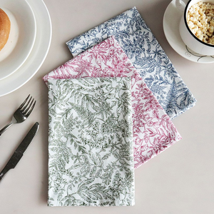 Serviettes en coton à imprimé botanique rustique, douces et réutilisables, pour la décoration de table de <span class=keywords><strong>mariage</strong></span>, de fête, de maison ou de restaurant - Product Image 1