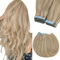 Extensions de cheveux malaisiennes à clipser, blond cassé mélangé, 18 pouces, 50g, 20 pièces, double trame machine, cheveux Remy lisses invisibles