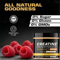 HDK OEM ODM Gommes de créatine monohydrate 800mg à la framboise, véganes, sans sucre, force maximale, croissance musculaire, récupération, complément sportif