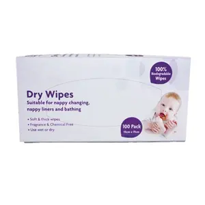 Portable Super Refreshing Sensitive Skin Care Organic Baby Dry Wipes 100% Biodegradable Wipes