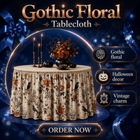 Nouvelle jupe de table Halloween 2026 en polyester, résistante à la décoloration et aux taches, housse décorative pour tables à manger et armoires