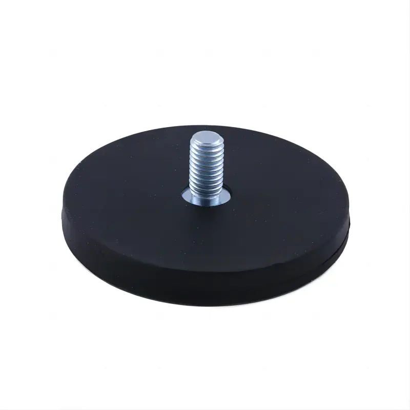 N35 N52 Super Strong Neodymium Rubber coated Magnet with External Male Thread