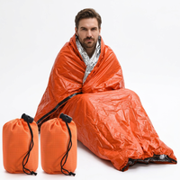 Sac de couchage d'urgence en feuille de Mylar thermique 4 saisons Kongbo Outdoor Gear, style enveloppe, kit de survie pour le camping