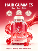Bonbons gélifiés sans gluten pour la beauté, multivitamines, collagène, biotine pour la croissance saine des cheveux, la peau et les ongles des adultes, 100% végétalien, naturel