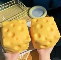 Nouveauté : Jouet anti-stress en forme de bloc de fromage, extensible et compressible, pour soulager l'anxiété, jouet sensoriel réaliste en forme de nourriture pour usage quotidien
