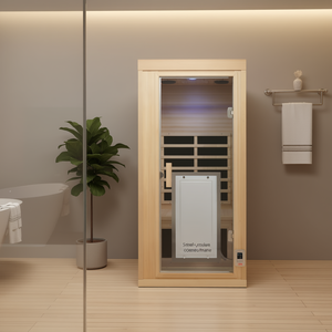 Sauna intérieur en cèdre à infrarouge lointain pour une personne, taille standard, design minimaliste, alimentation secteur 220-240V - Product Image 2