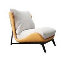 Fauteuil modulaire en velours de style nordique moderne et luxueux avec repose-pieds inclinable et pieds en bois - Meubles de salon