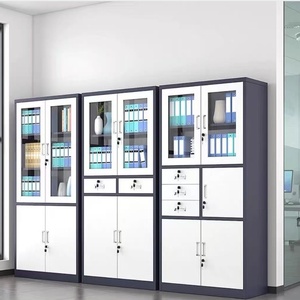 Classeur en acier à côtés étroits, design moderne et épuré, structure renforcée, fonctionnalités détachables, porte vitrée, profil bas pour <span class=keywords><strong>bureau</strong></span> - Product Image 1