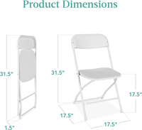 Chaise de jardin pliable en plastique, durable, imperméable, écologique, capacité de charge de 800 lb, confortable, empilable et portable, vente en gros