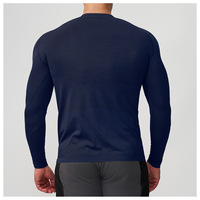 T-shirt de sport à manches longues pour homme, sans couture, respirant, à séchage rapide, bicolore, couche de base pour le yoga, la course à pied et l'entraînement
