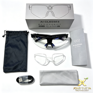 Lunettes intelligentes IA Q02 pour l'extérieur avec caméra 8MP, stabilisation optique (OIS) et électronique (EIS), anti-tremblement, traduction IA en temps réel, appels Bluetooth, musique, haut-parleur AAC, double micro, unisexe - Product Image 6