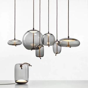 Lámpara <span class=keywords><strong>Colgante</strong></span> Creativa para Restaurante, <span class=keywords><strong>Cocina</strong></span>, Bar, Lámpara <span class=keywords><strong>Colgante</strong></span> de Bola de Vidrio Ahumado para Comedor - Product Image 4