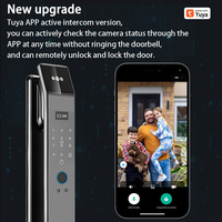 Serrure de porte intelligente XDDTS DF14XF avec déverrouillage par reconnaissance faciale, compatible avec l'application Tuya/Wishome WiFi, système d'alarme antivol domestique, installation facile
