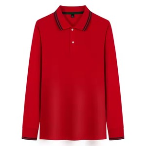 Polos imprimés par sublimation en vrac-Haut de travail à manches longues pour hommes en 100% coton - Product Image 6