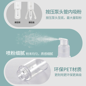 Pulvérisateur de poudre Jm, flacon transparent avec capuchon vert pour poudre sèche, cosmétique, spray médical, personnalisable - Product Image 5