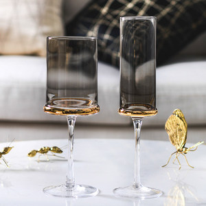 2020 popolare Colorato Vetreria Rosa/Fumo/Trasparente/Viola <span class=keywords><strong>Calici</strong></span>/Colpo Stemless Bicchiere di Vino Placcatura In Oro Con La Montatura Nera bicchieri di vino - Product Image 4