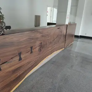 高品质标准尺寸办公室现代原色木制家居家具接待处前台前台