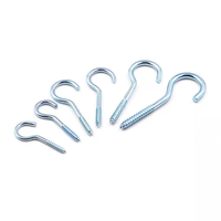 Crochet à vis de qualité industrielle en acier au carbone, zingué blanc, M6 à M12, pour la fixation de cordes à linge et de cordes de lavage, usage professionnel