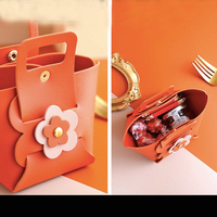 Boîte cadeau en cuir PU, sac à main de faveur de mariage, forme créative pour cadeau, emballage de boîte de bonbons dragées