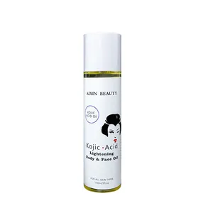 AiXin Beauty Private Label 150ml vitamina C alleggerimento della pelle acido kojico viso e corpo olio di sbiancamento acido kojico olio per la pelle