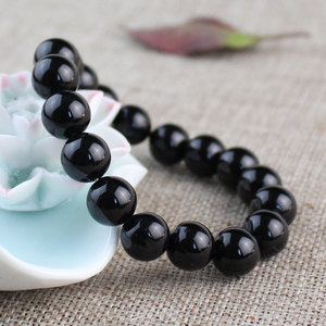 Black Agate Beads <b>Bracelet</b> 6mm Round <b>Ball</b> Shape For Gift Jewelry - Product Image 2