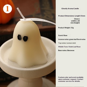 Ensemble de bougies parfumées en forme de fantôme pour Halloween, bougies décoratives atmosphériques, cadeau exquis pour la maison et les fêtes - Product Image 5