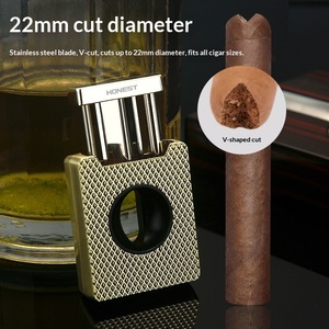 Briquet et coupe-cigare deux-en-un de qualité supérieure, coupe-vent, recharge directe, carburant au butane, construction métallique durable, cadeau pour <span class=keywords><strong>homme</strong></span> - Product Image 3