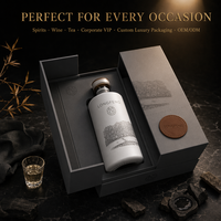 Boîte cadeau personnalisée pour spiritueux avec tiroir coulissant, plateau moulé paysage, emballage couleur pour whisky et spiritueux de marque