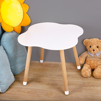 Ensemble de table et chaises en bois pour enfants, forme nuage, jouet de jeu d'imitation Montessori, 5 pièces, mobilier de salle de jeux, maternelle, 3+ ans, vente en gros