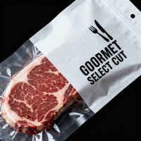 Sacs sous vide Doypack à soufflet de fond en Mylar PET/PE, imprimés par gravure, de qualité alimentaire, thermoscellables, anti-humidité et anti-odeur, pour steaks et poissons surgelés