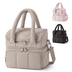 Bolsa Térmica para Almuerzo Moyu con Paquete de Hielo, Bolso de Mano de Doble Capa para Viajes, Bandolera, Beige, Negro, Rosa, Gris, Camel - Product Image 1