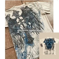 Camiseta Retro de los 90 con Letras de Hip Hop, TAPOUT MPS, Manga Corta, Corte Holgado, Mezcla de Algodón, Estampado en Caliente, Estilo Europeo/Americano para Hombre