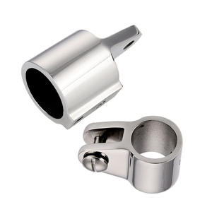 Fixation de tube de parasol 22 mm à montage simple, capuchon double ultra-lisse avec manchon à pointe pour usage maritime - Product Image 1