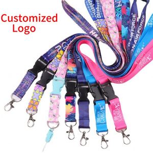 X106 Colorful Printed Heavy Duty Embroidery Key Chain Badge Reel Holder Card Id Neck Strap Sublimation <b>Lanyards</b> With Logo Custom - Product Image 1