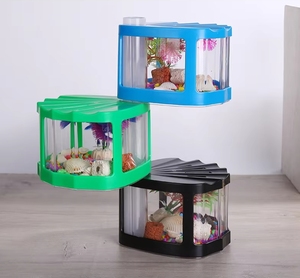 Mini <span class=keywords><strong>Acquario</strong></span> in Plastica Ecologico con Accessori per <span class=keywords><strong>Tartarughe</strong></span> e Pesci Betta, Ideale per Spazi Cucina - Product Image 5