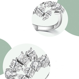 Anello Eternity <span class=keywords><strong>in</strong></span> <span class=keywords><strong>Argento</strong></span> Sterling 925 con Zirconia Cubica per Donne, Fatto <span class=keywords><strong>a</strong></span> <span class=keywords><strong>Mano</strong></span> - Product Image 5