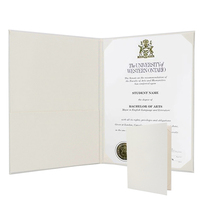 Porte-diplôme de graduation en lin avec logo personnalisé, format A3