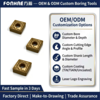 Plaquettes de tournage interne carrées en carbure revêtues PVD/CVD CNMG120408 FONHAE OEM pour tournage CNC d'acier inoxydable, dureté HRA 91.9-92.6