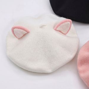 2023 New Fashion Art Creativity Color Custom Cat Ear White <b>Beret</b> Design Your Own Character Casual Outdoor 100% Wool <b>Beret</b> - Product Image 6