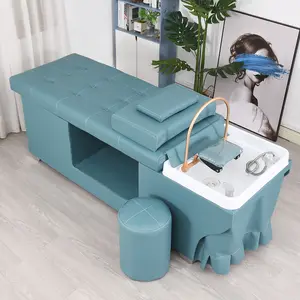 Professionnel Multifonctionnel Moderne De Luxe Tête Spa Lavage Des Cheveux Chaise De Massage Shampooing Lit Pour Salon De Beauté