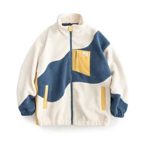 Benutzer definierte Großhandel Hot Sale Swirl Zip Up Herren Fleece Jacke Winterkleid ung Mantel Logo Tasche Designer Sherpa Fleece Jacke für Männer