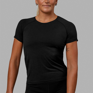 OEM personalizado gimnasio transpirable de secado rápido de compresión Slim Fit Fitness deportes camiseta para las mujeres - Product Image 2