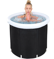 Grande baignoire à glace portable pour athlètes, bain froid pour la thérapie par l'eau froide et la récupération, piscine gonflable en forme de baril