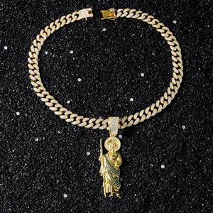 จี้พระนักบุญจูดแบบใหม่ สไตล์ฮิปฮอป ดีไซน์สร้างสรรค์ สร้อยคอผู้ชาย แฟชั่นเรียบง่าย ขายส่งเครื่องประดับ - Product Image 2