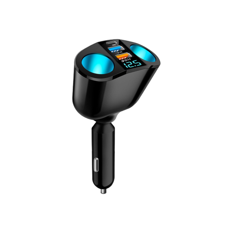 Black(PD+QC3.0+2.4A+2USB+1Type-C+Display Screen)