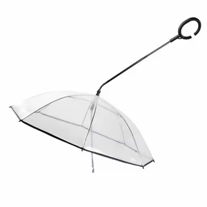 2024 Hot Selling Transparent Waterproof Manual <b>Travel</b> Umbrella for Dogs & Cats with Leash - Product Image 3