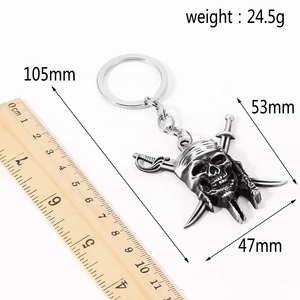 Llavero de Piratas del <span class=keywords><strong>Caribe</strong></span> con Forma de Esqueleto, Estilo Punk, Moneda Azteca Vintage, Colgante del Capitán Jack - Product Image 2