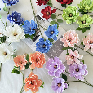 Fleur artificielle en soie de <span class=keywords><strong>magnolia</strong></span> à 3 branches E-1120 pour la décoration de mariage, de la maison et du bureau - Vente en gros - Product Image 4