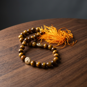 Tasbih de Ágata Ojo de Tigre Tallada con 33 Cuentas, Gema de Feng Shui para el Amor, en Venta - Product Image 3